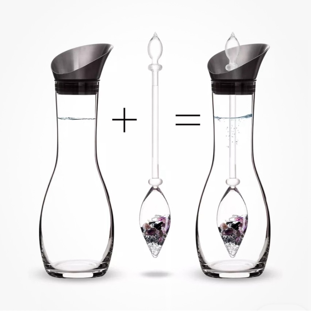 Vitajuwel Decanter Era Set Guardian amethyst, black tourmaline, clear quartz NEW